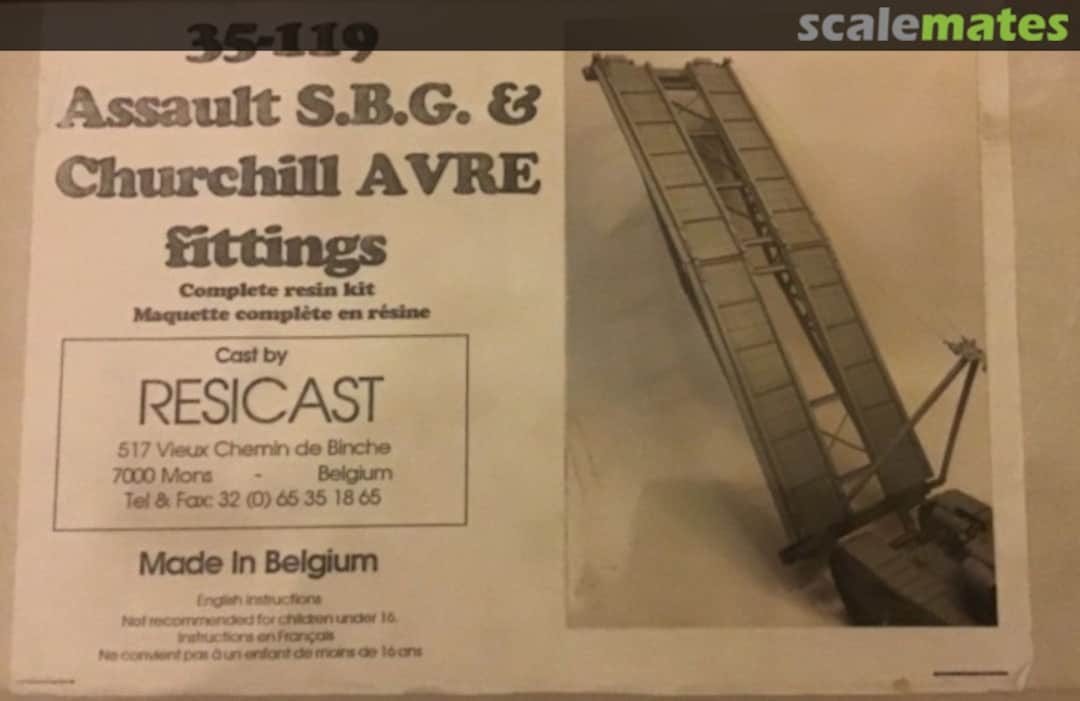 Boxart Assault S.B.G. & Churchill AVRE Fittings 35-119 Resicast