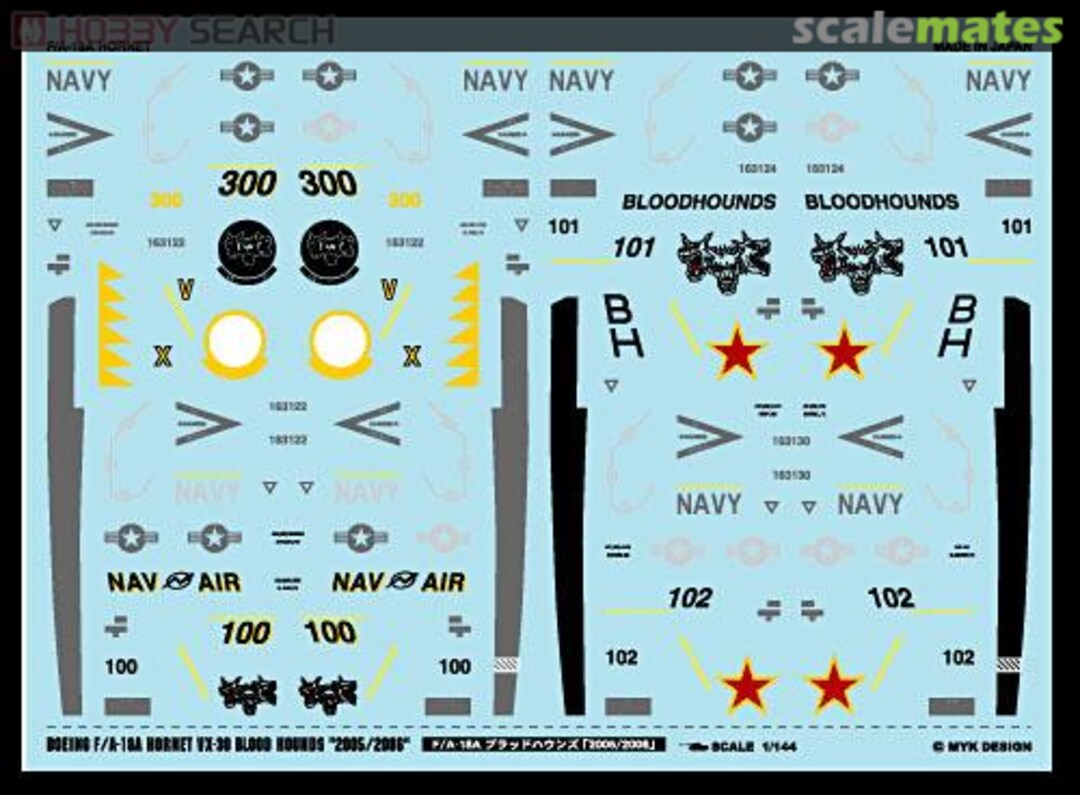 Boxart F/A-18A VX-30 Blood Hounds `2005/2006` A-142 MYK Design