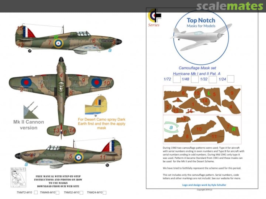 Boxart Hawker Hurricane Mk1 & Mk2 TNM72-M10 TopNotch