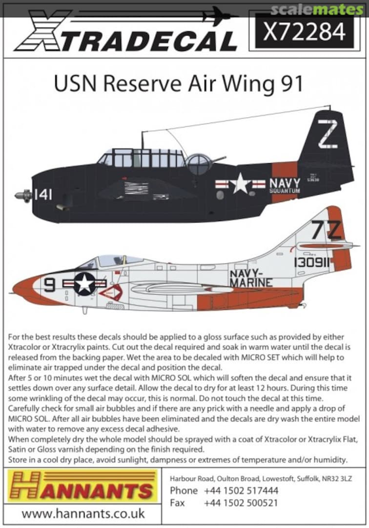 Boxart USN Reserve Air Wing 91 X72284 Xtradecal