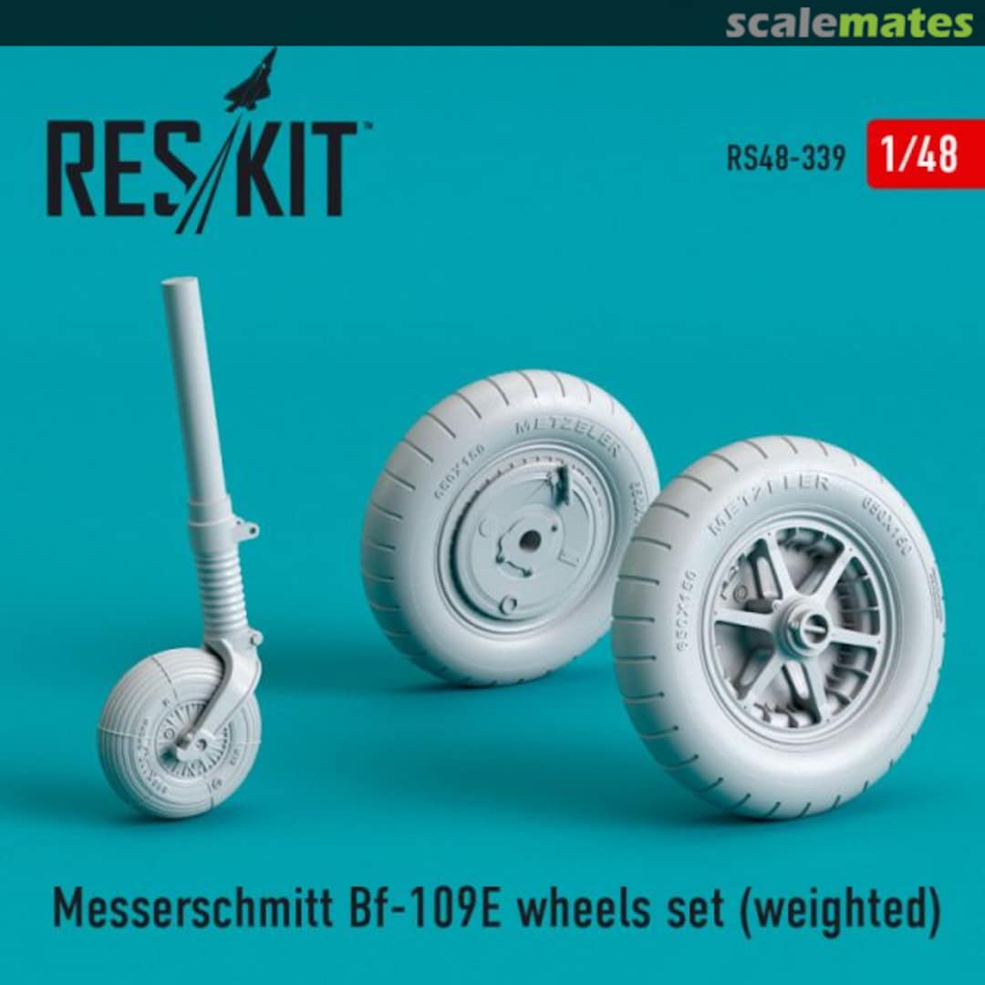 Boxart Messerschmitt Bf-109E wheels set (weighted) RS48-0339 ResKit