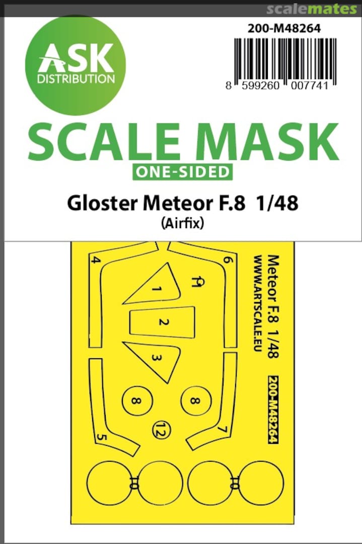 Boxart 1/48 Gloster Meteor F.8 one-sided express fit  mask for Airfix 200-M48264 ASK