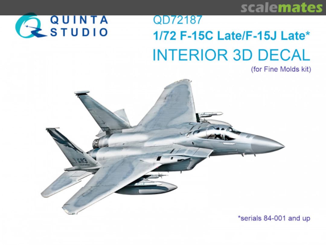 Boxart F-15C Late/F-15J Late* interior 3D decals QD72187 Quinta Studio