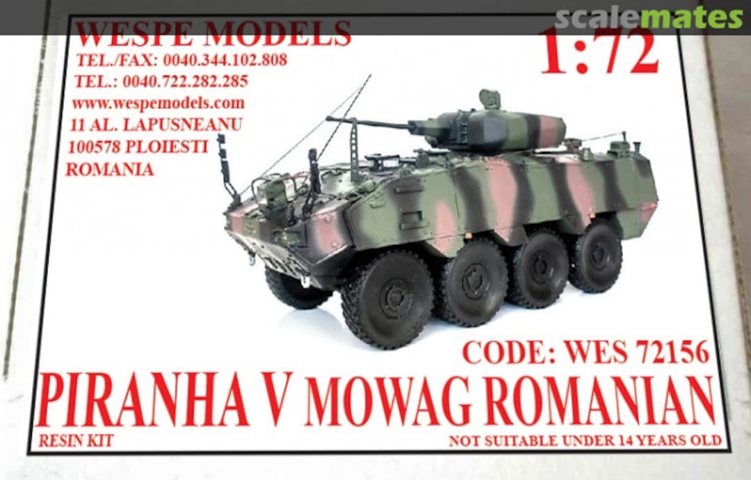 Boxart Piranha V Mowag Romanian WES 72156 Wespe Models