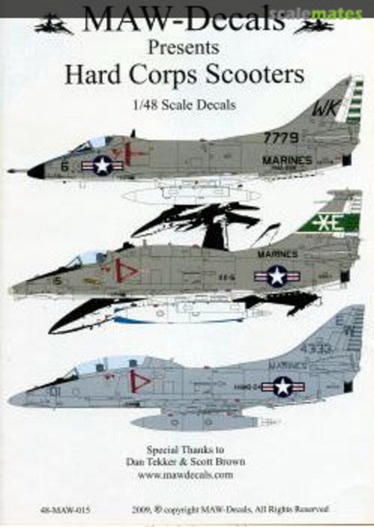 Boxart A-4C A-4M TA-4F Skyhawk 'Hard Corps Scooter' 48-MAW015 MAW-Decals