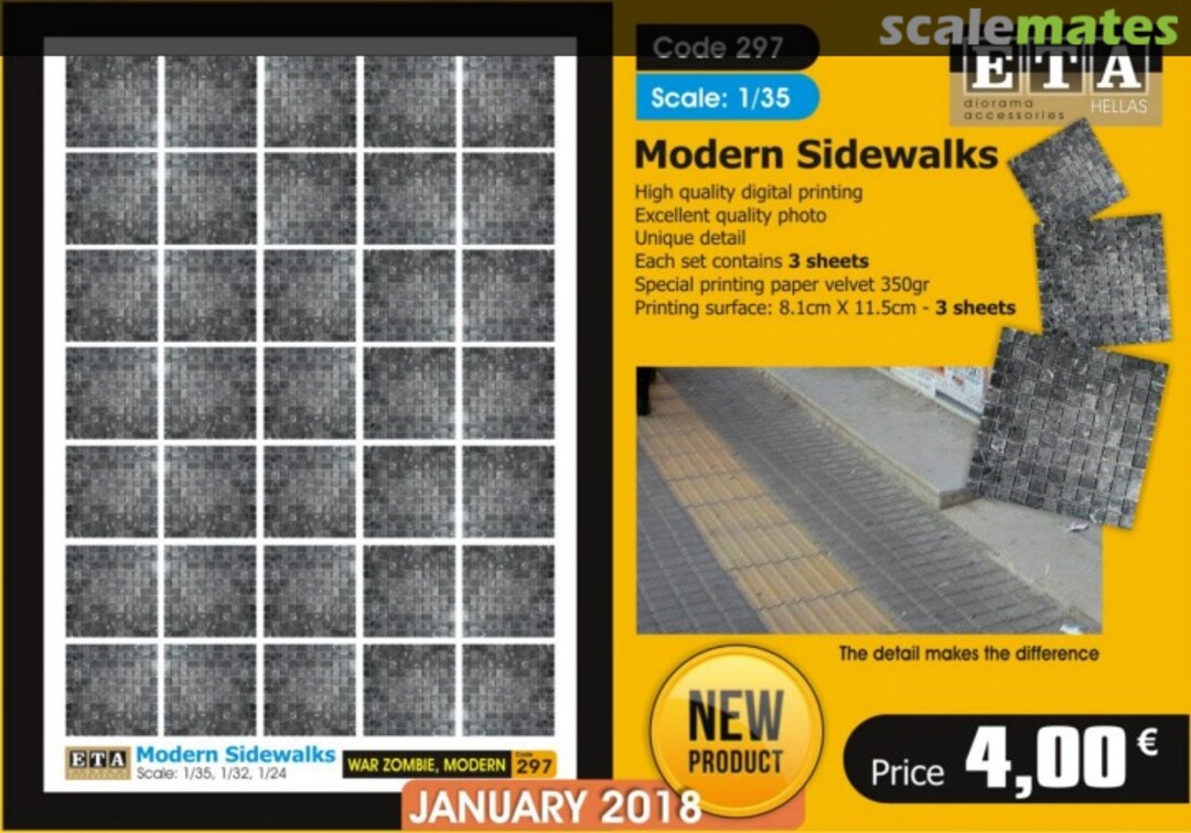 Boxart Modern Sidewalks 297 ETA Diorama Accessories