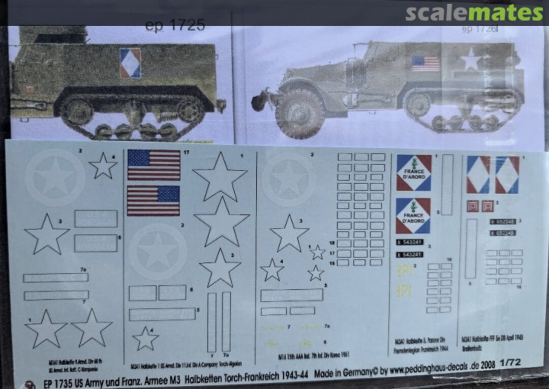 Boxart US and French M3 Halftrack EP 1735 Peddinghaus-Decals