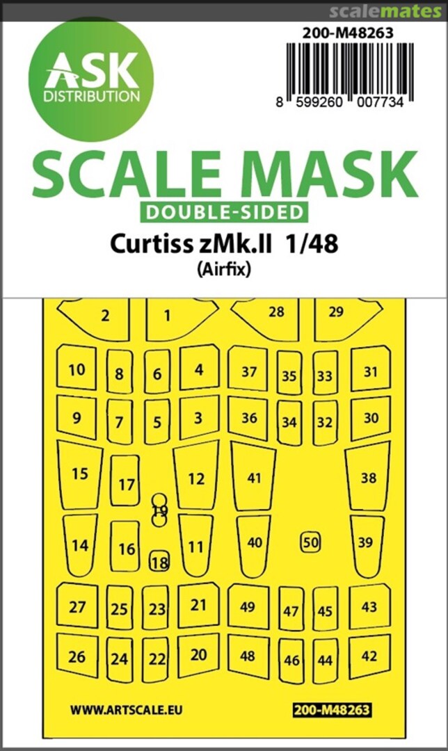 Boxart Curtiss Tomahawk Mk.II  double-sided express fit mask 200-M48263 ASK