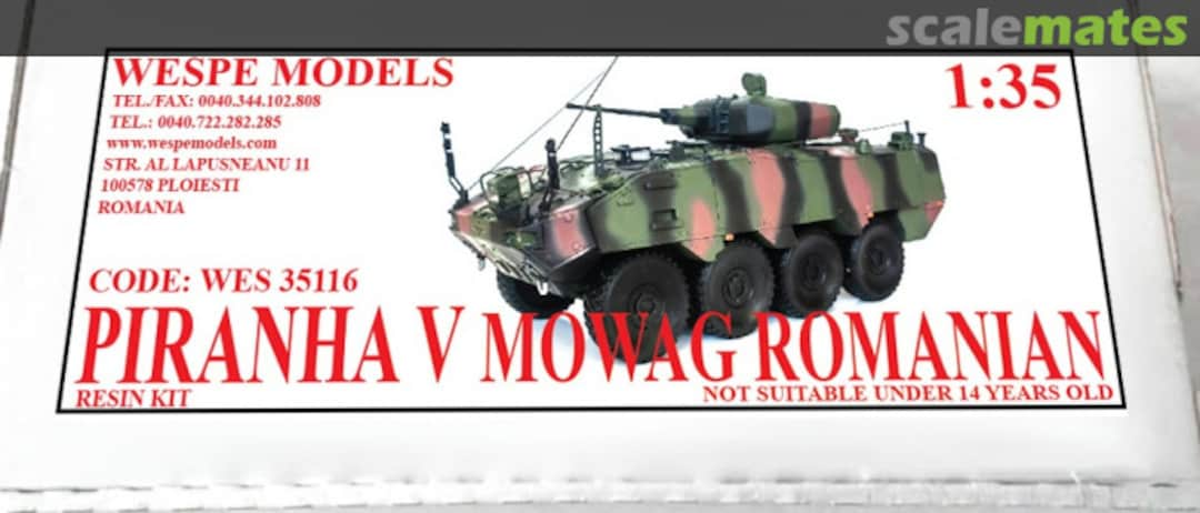 Boxart Piranha V Mowag Romanian WES 35116 Wespe Models