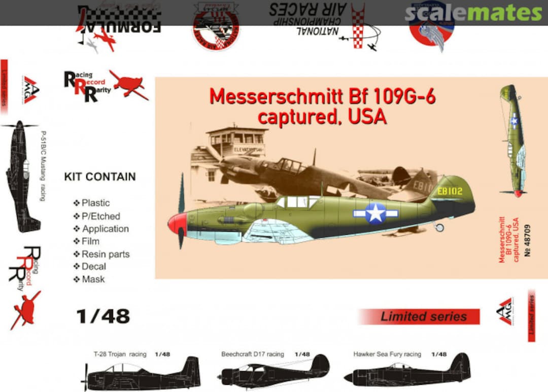 Boxart Messerschmitt Bf 109G-6 captured. USA 48709 AMG