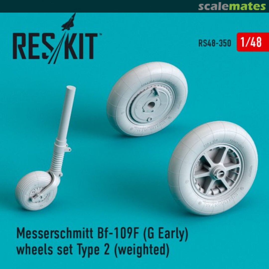 Boxart Messerschmitt Bf-109F (G early) wheels set Type 2 (weighted) RS48-0350 ResKit