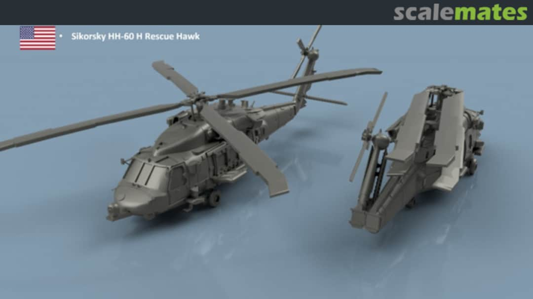 Boxart Sikorsky HH-60 H Rescue Hawk unfolded blades - 3D printing (4 helicopters) 3D700362DEP L'Arsenal