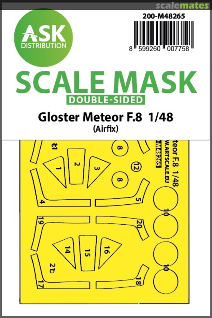 Boxart Gloster Meteor F.8 double-sided express fit mask 200-M48265 ASK