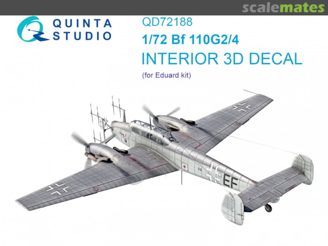 Boxart Bf 110G2/4 interior 3D decals QD72188 Quinta Studio