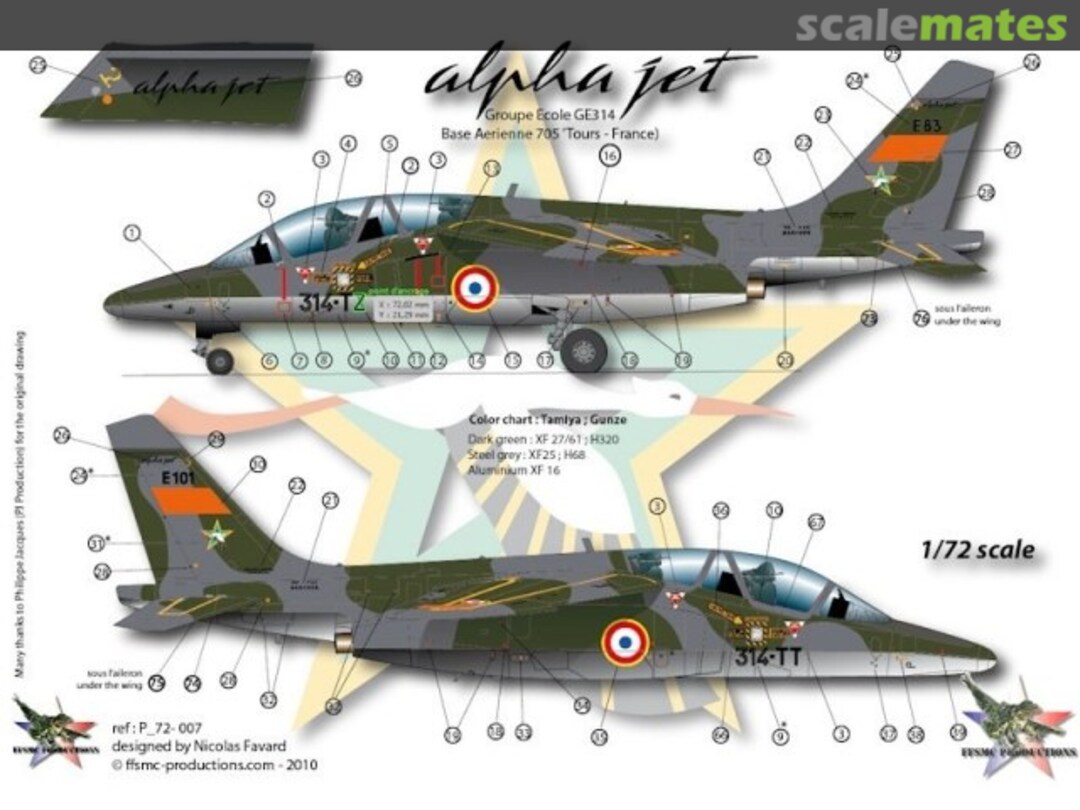 Boxart Dassault-Breguet/Dornier Alpha Jet E P_72-007 FFSMC Productions