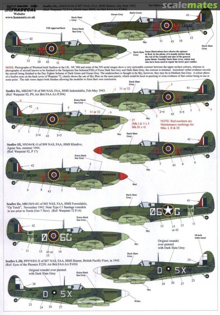 Boxart Supermarine Seafire Mk.II/Mk.III/MK.XVI Collection X48-094 Xtradecal