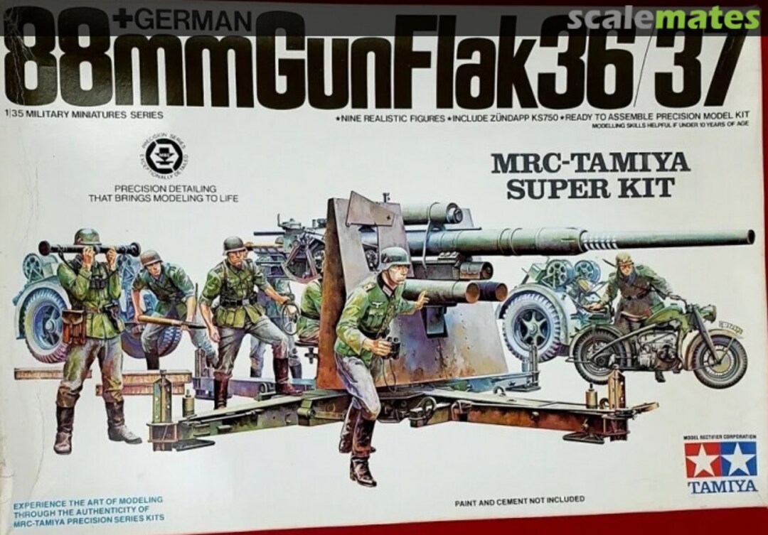 Boxart 88mm Gun Flak 36/37 MM-117A Tamiya/MRC