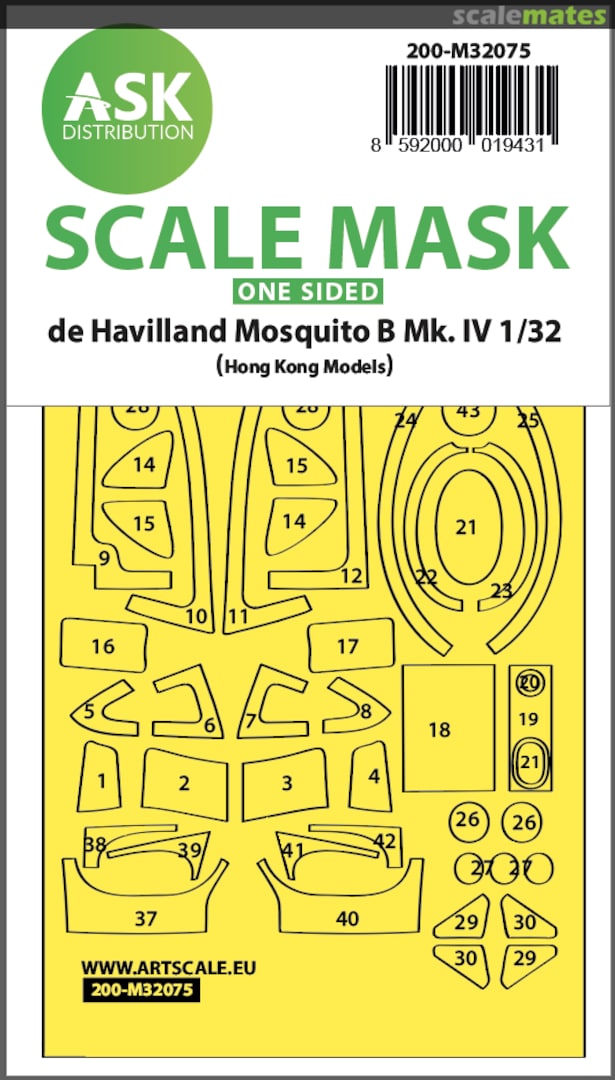 Boxart Mosquito B Mk.IV masks (HK Model) 200-M32075 ASK