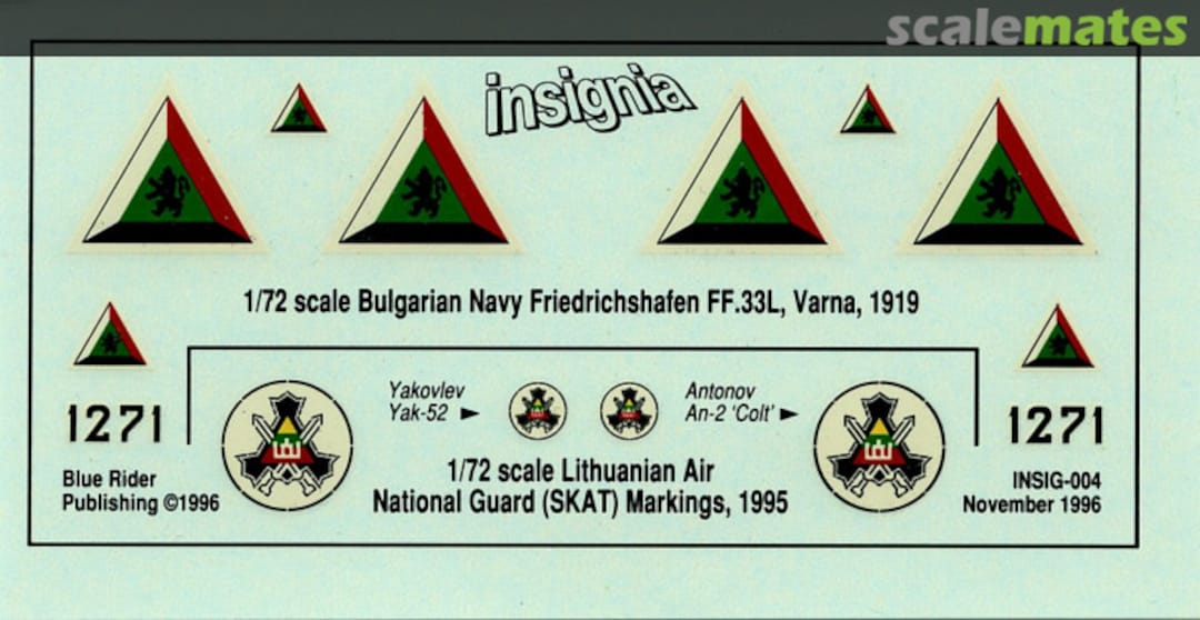 Boxart Friedrichshafen FF.33L (Bulgaria), An-2 & Yak-52 (Lituania) INSIG-004 Blue Rider