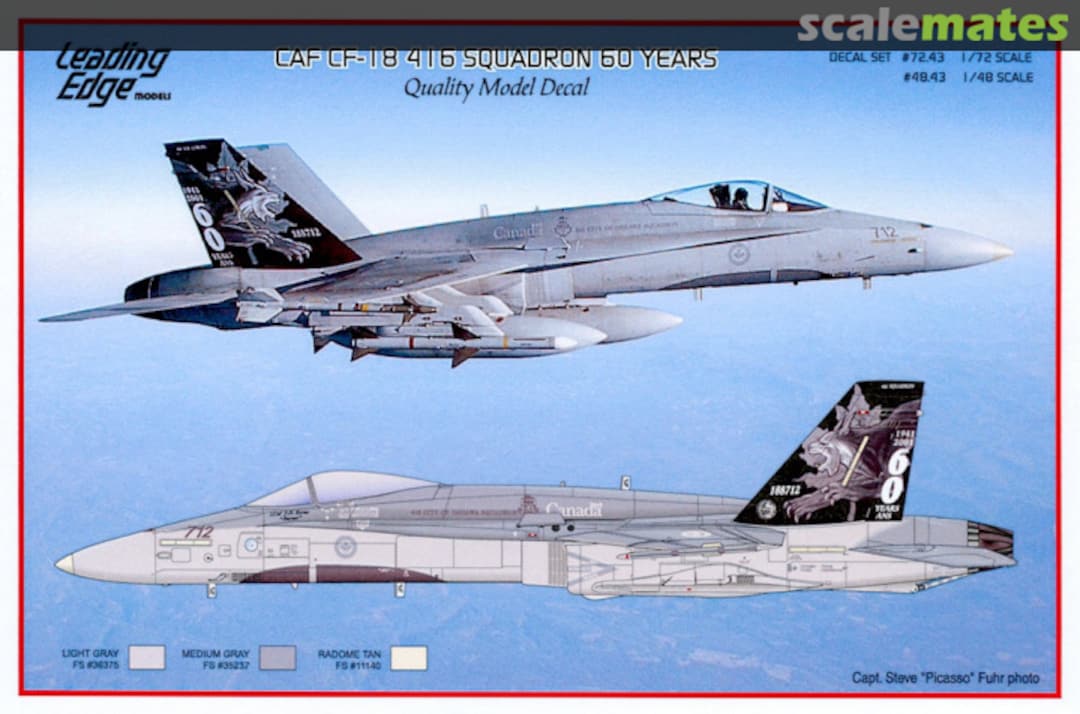 Boxart CAF CF-18 416 Squadron 60 Years 72.43 Leading Edge