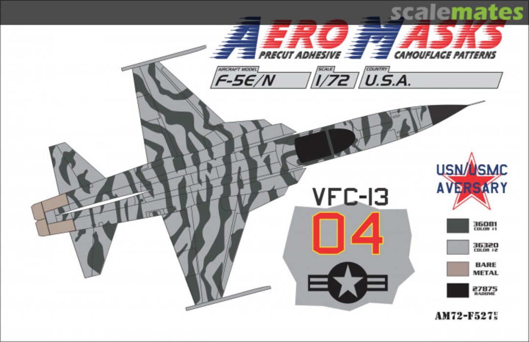 Boxart F-5E/N USA USN USMC Aversary VFC-13 04Red AM72-F527 AeroMasks