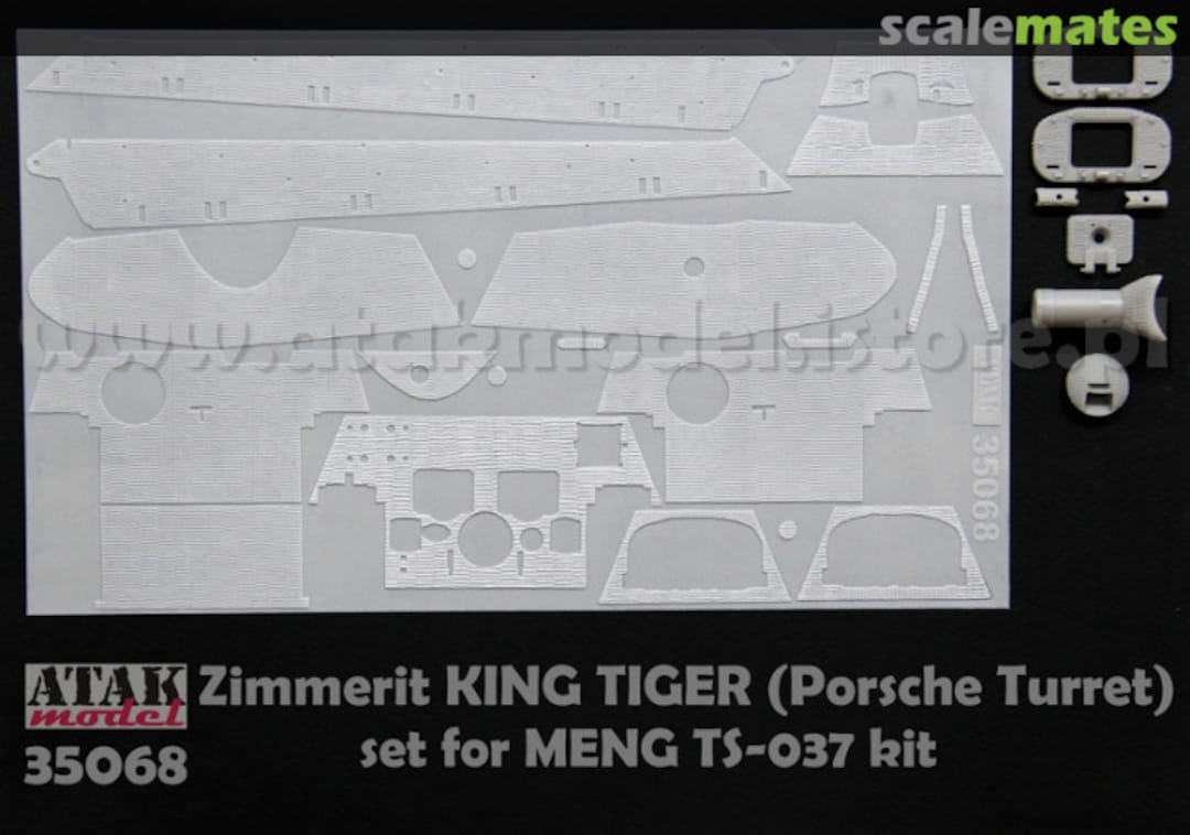 Boxart Zimmerit King Tiger (Porsche Turret) for MENG 35068 Atak Model