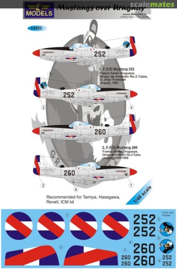Boxart North-American F-51 Mustangs over Uruguay P-51D C4853 LF Models
