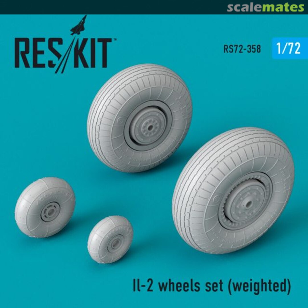 Boxart Il-2 wheels set (weighted) RS72-0358 ResKit