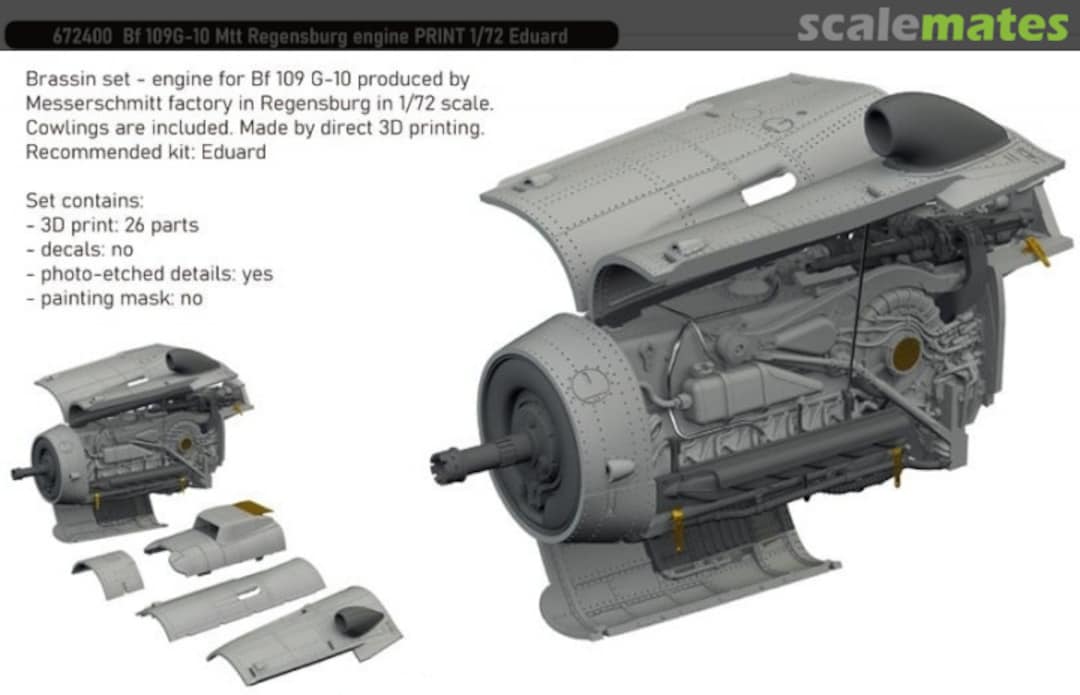 Boxart Bf 109G-10 Mtt Regensburg Engine 672400 Eduard