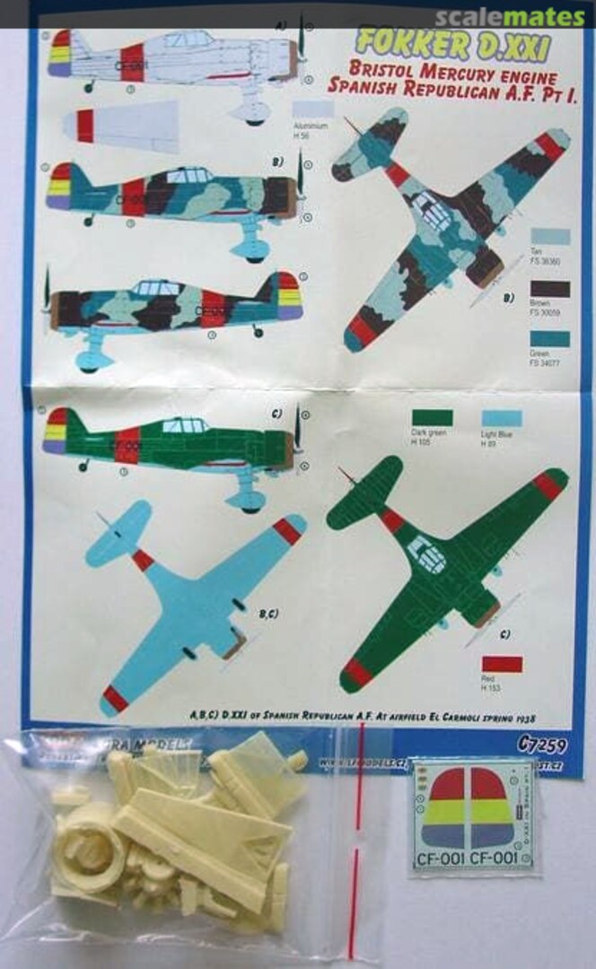 Boxart Fokker D.XXI C7259 Kora Models