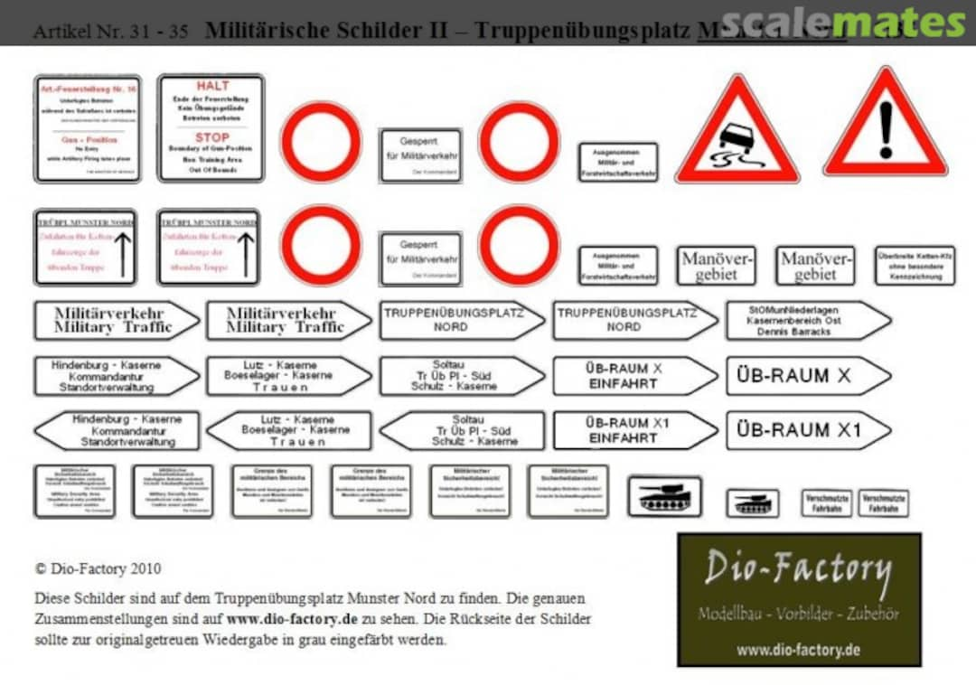 Boxart Military Signs II - 'Munster Nord' 31-35 Dio-Factory