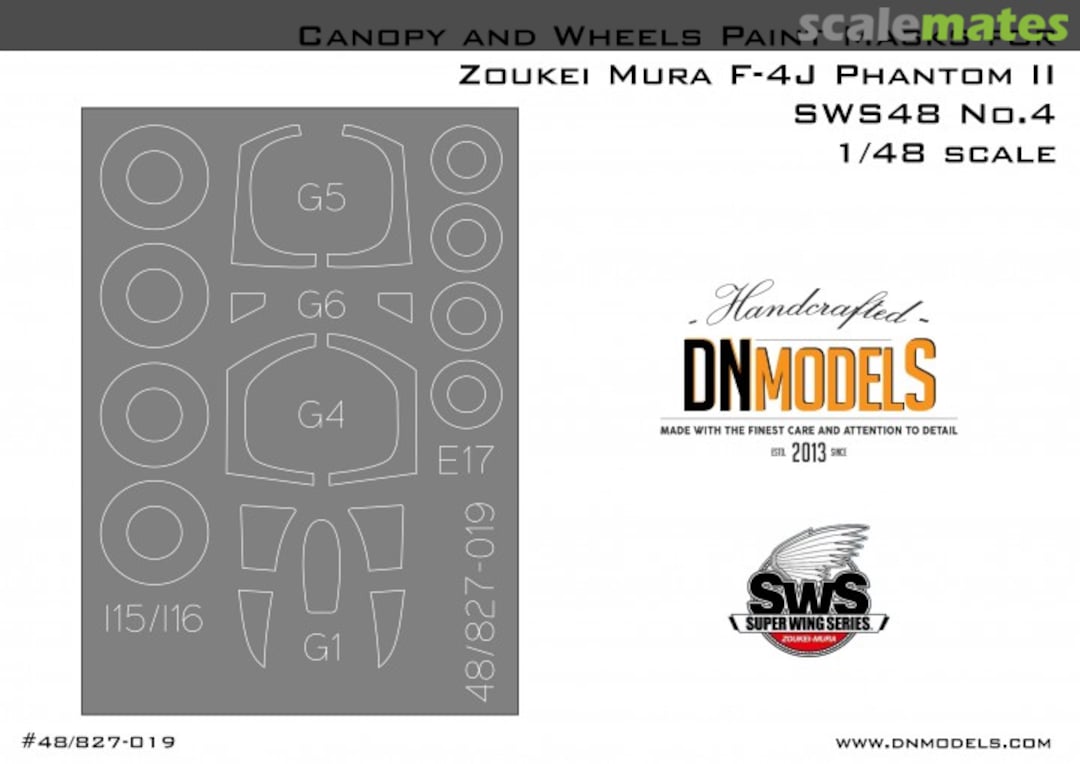 Boxart Canopy and Wheels Paint Masks for F-4J Phantom II Zoukei-Mura SWS48 No.4 48/827-019 DN Models