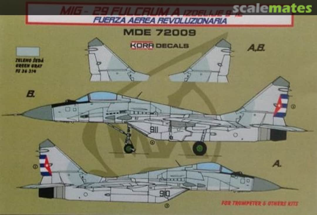 Boxart MiG-29 Fulcrum A Izdelije 9-12 MDE72009 Kora Models