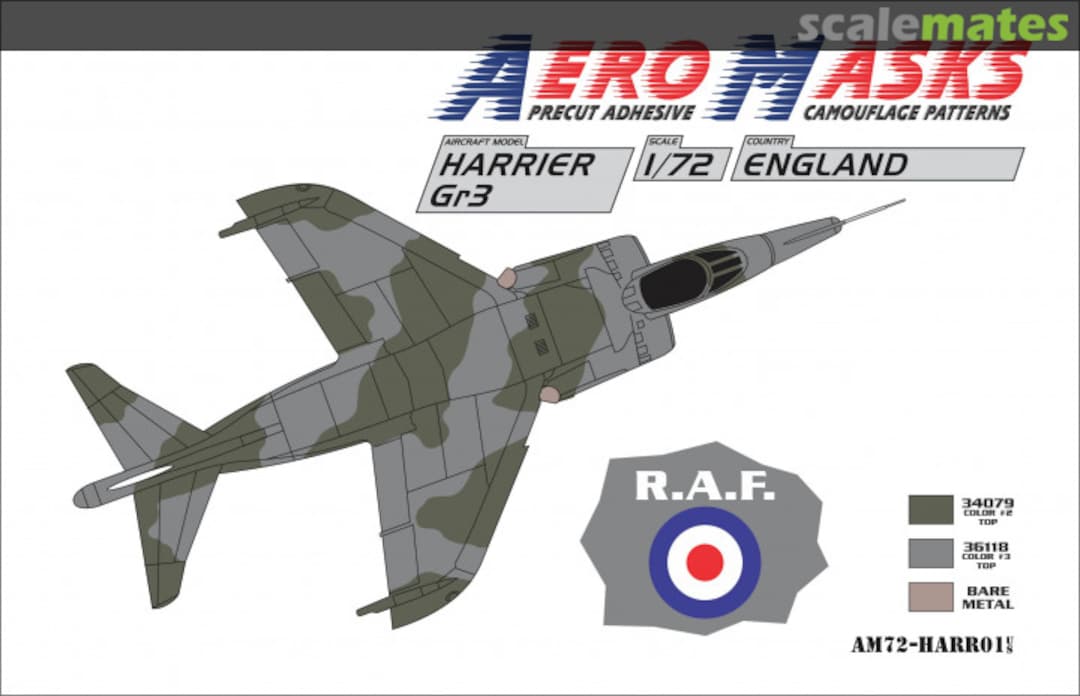 Boxart Harrier GR3 England RAF AM72-HARR01 AeroMasks