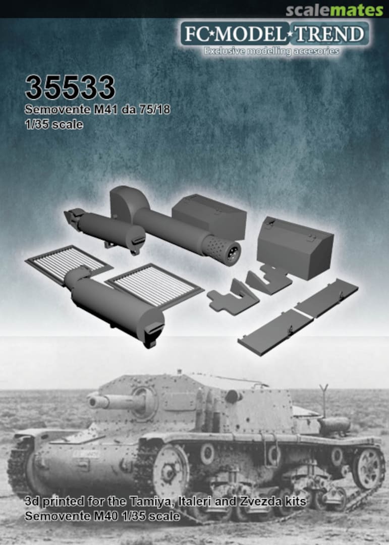 Boxart Semovente M41 da 75/18 details 35533 FC Model Trend