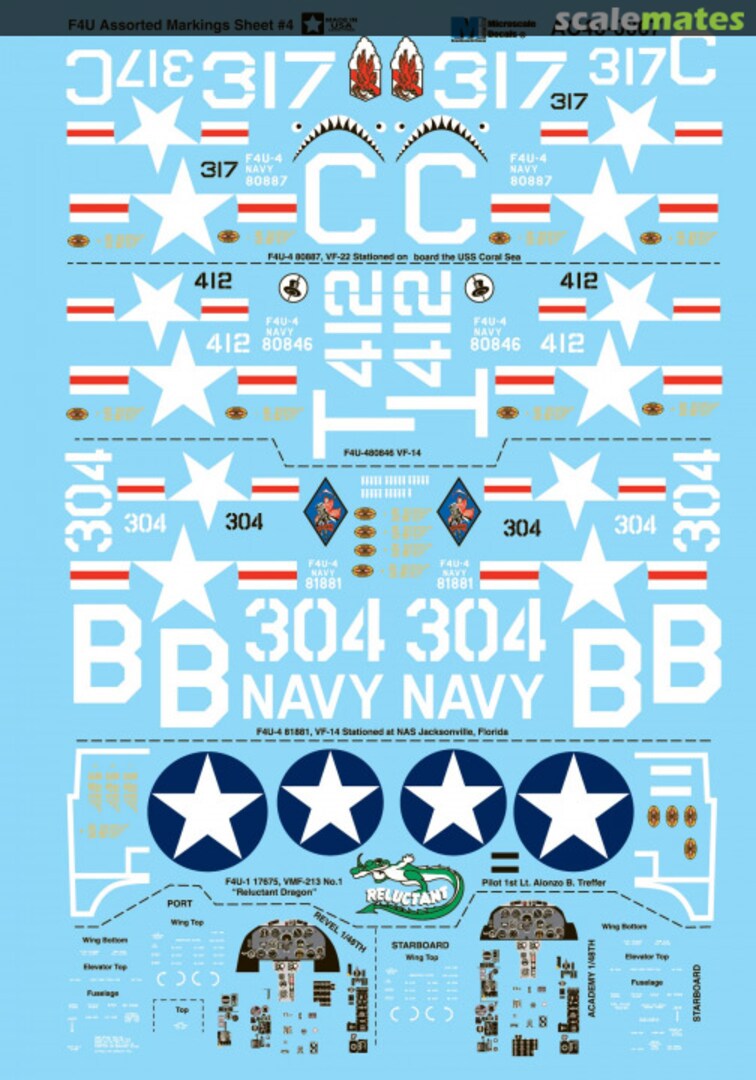 Boxart F4U Assorted Markings Sheet #4 AC48-0067 Microscale