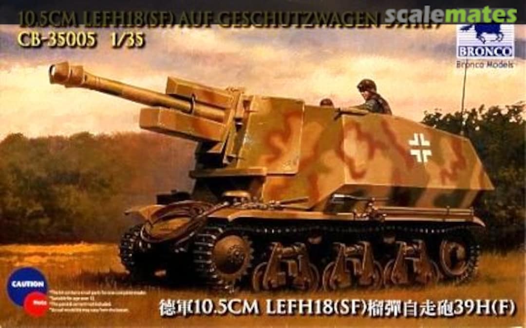 Boxart 10.5cm leFH18(SF) auf Geschutzwagen 39H(F) CB35005 Bronco