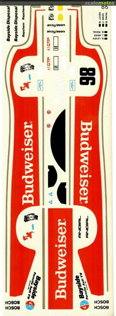 Boxart Porsche 962 Budweiser 1987 086 Fred Cady Decals