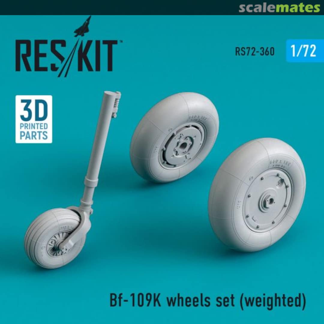 Boxart Bf-109K wheels set (weighted) RS72-0360 ResKit