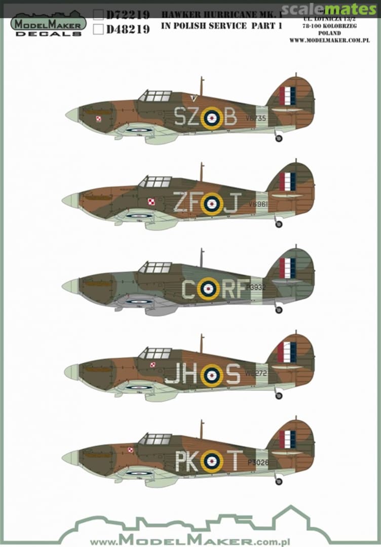 Boxart Hawker Hurricane Mk.I In Polish Service Part 1 D48219 ModelMaker