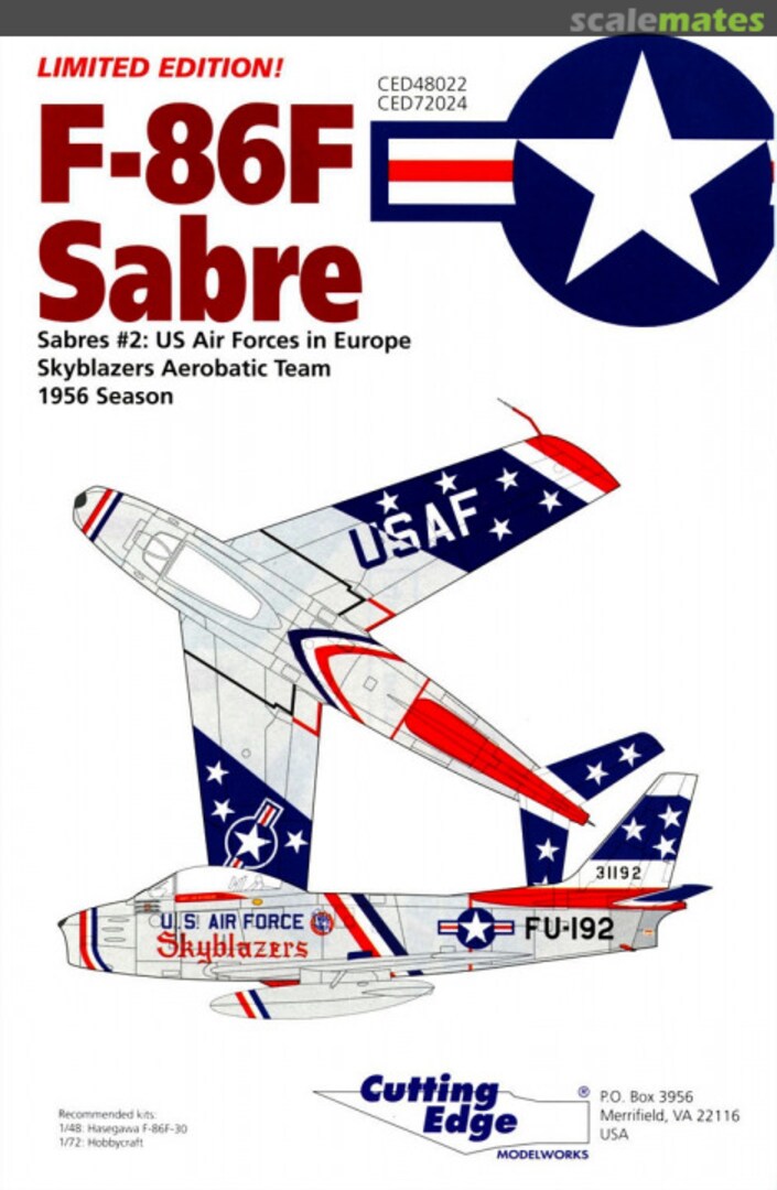 Boxart F-86F Sabre CED48022 Cutting Edge Modelworks