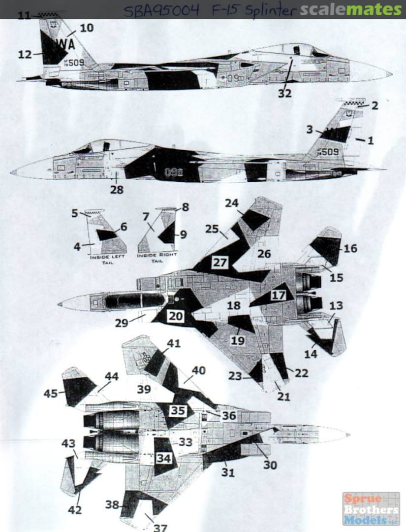 Boxart Paint Pattern Template - F-15 Eagle Splinter Aggressor 95004 Steel Beach