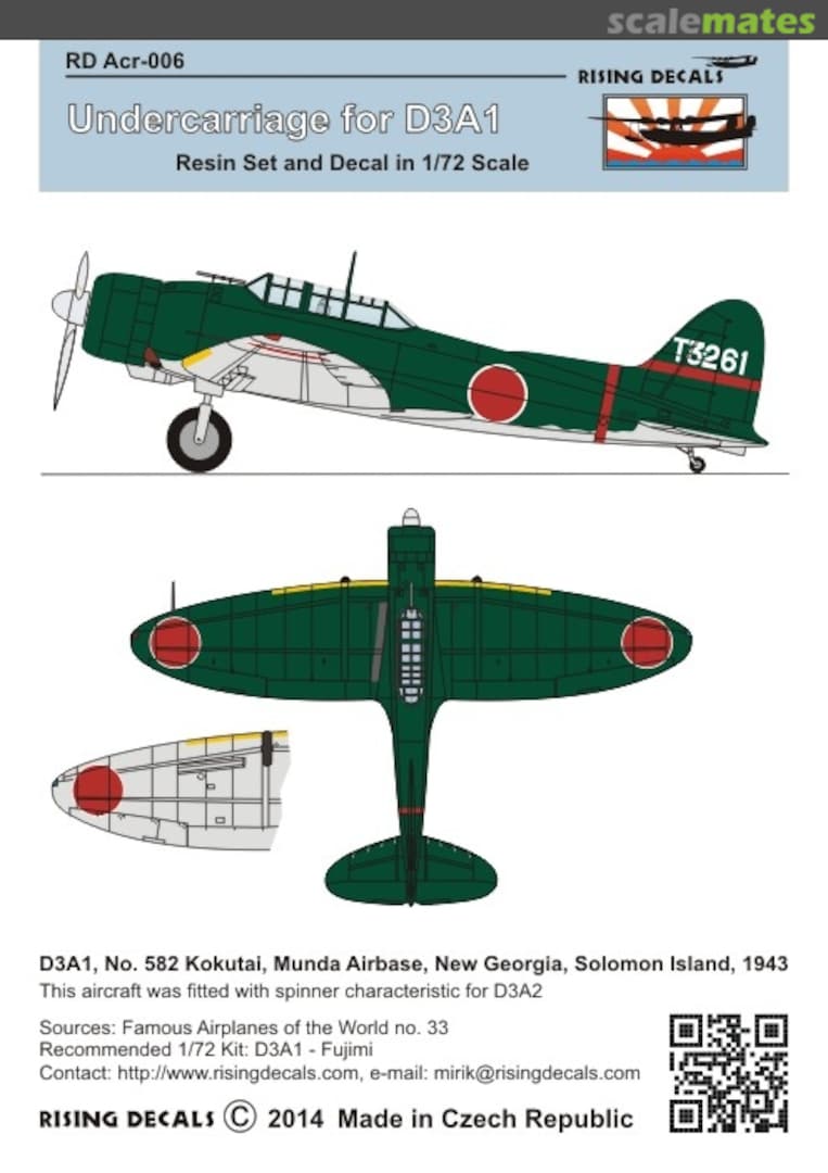 Boxart Undercarriage for D3A-1 RD Acr-006 Rising Decals