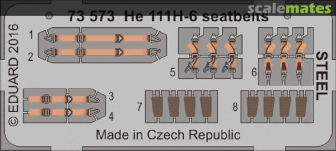 Boxart He 111H-6 seatbelts STEEL 73573 Eduard