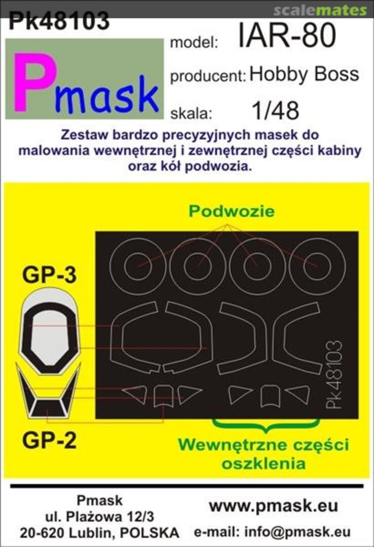 Boxart IAR-80 - canopy and wheel masks PK48103 Pmask