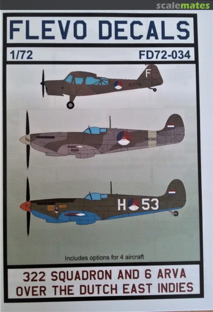 Boxart 322 Squadron and 6 ARVA over the Dutch East Indies FD72-034 Flevo Decals