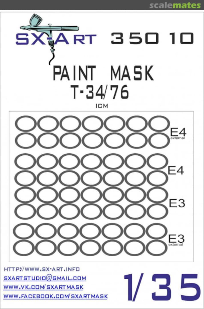 Boxart Paint mask T-34/76 35010 SX-Art