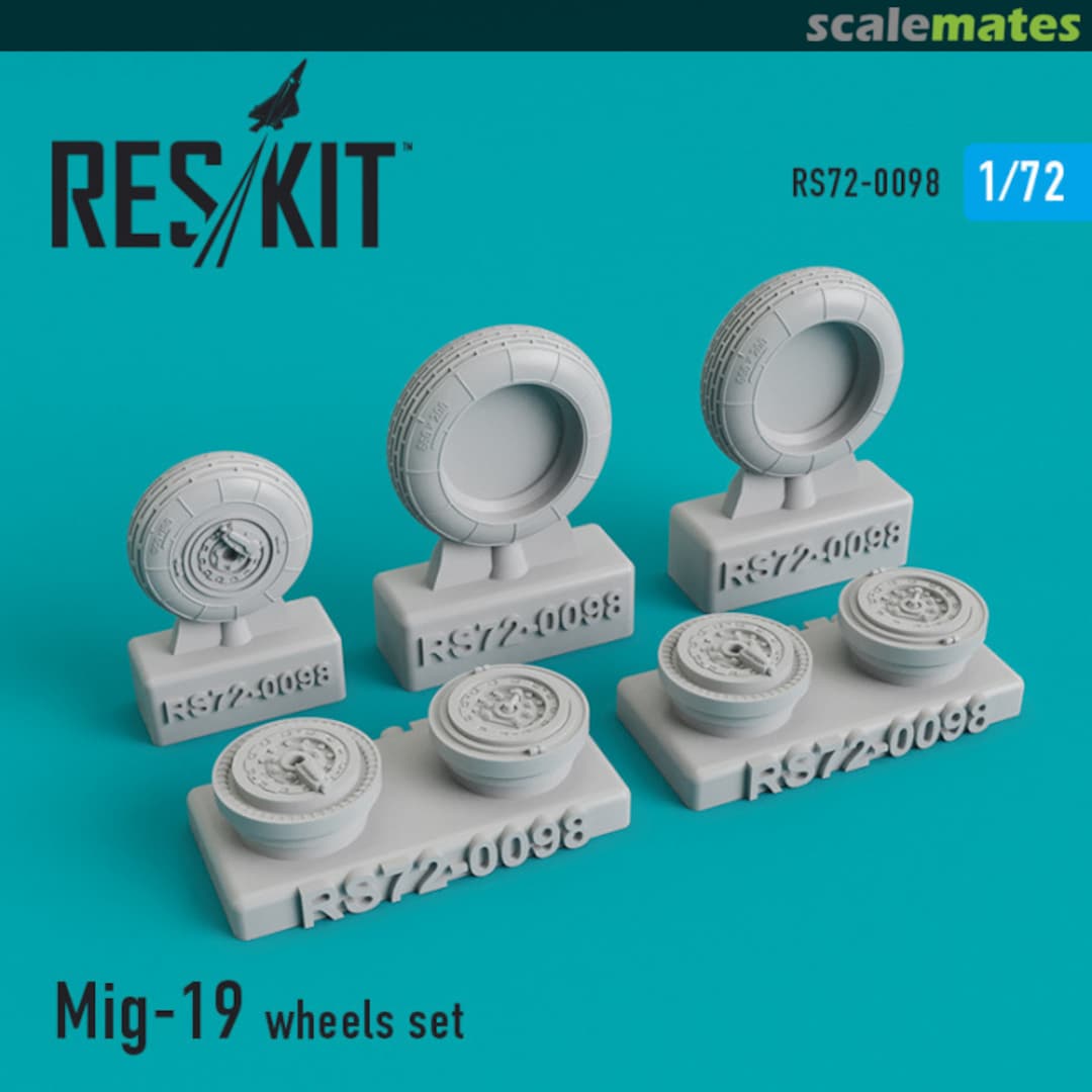 Boxart Mig-19 wheels set RS72-0098 ResKit