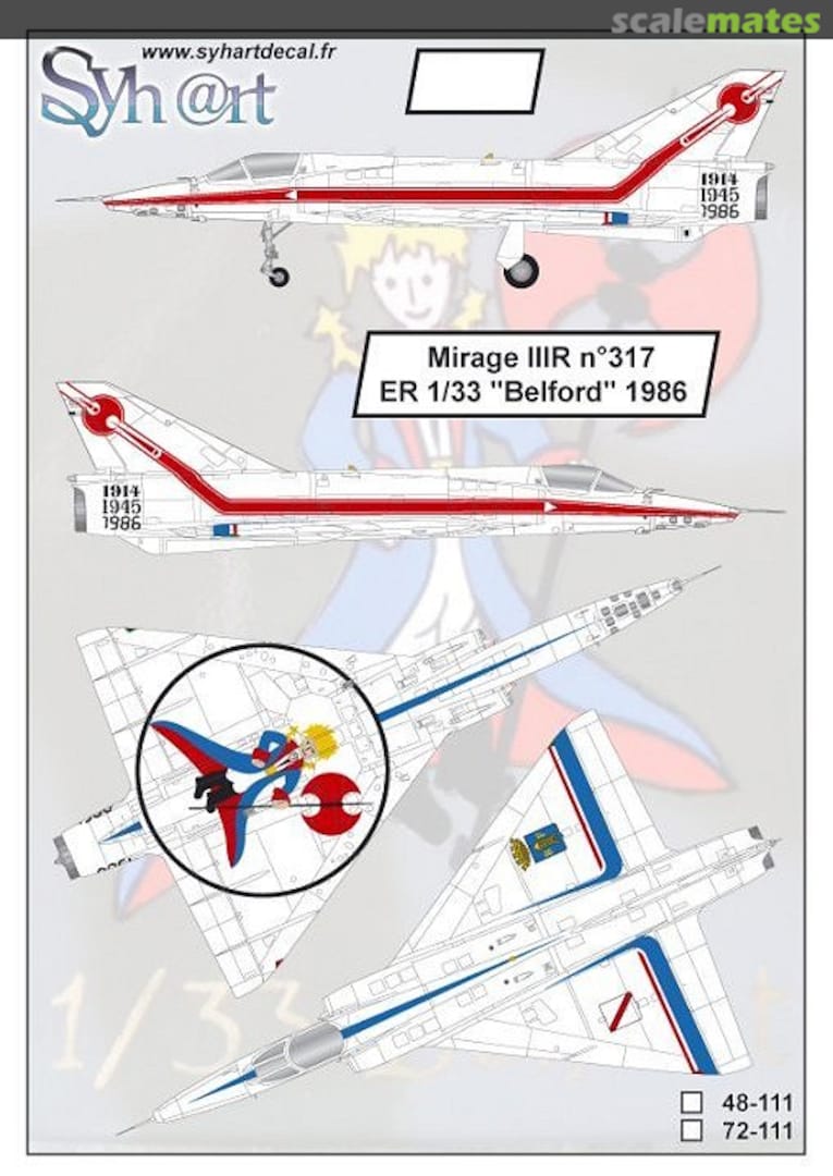 Boxart Mirage IIIR n°317 "ER 1/33 Belfort" 1986 48-111 Syhart