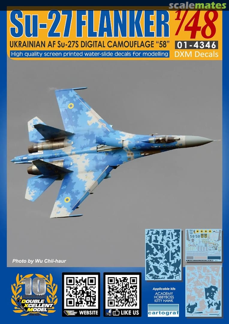 Boxart Su-27 Flanker 01-4346 DXM Decals